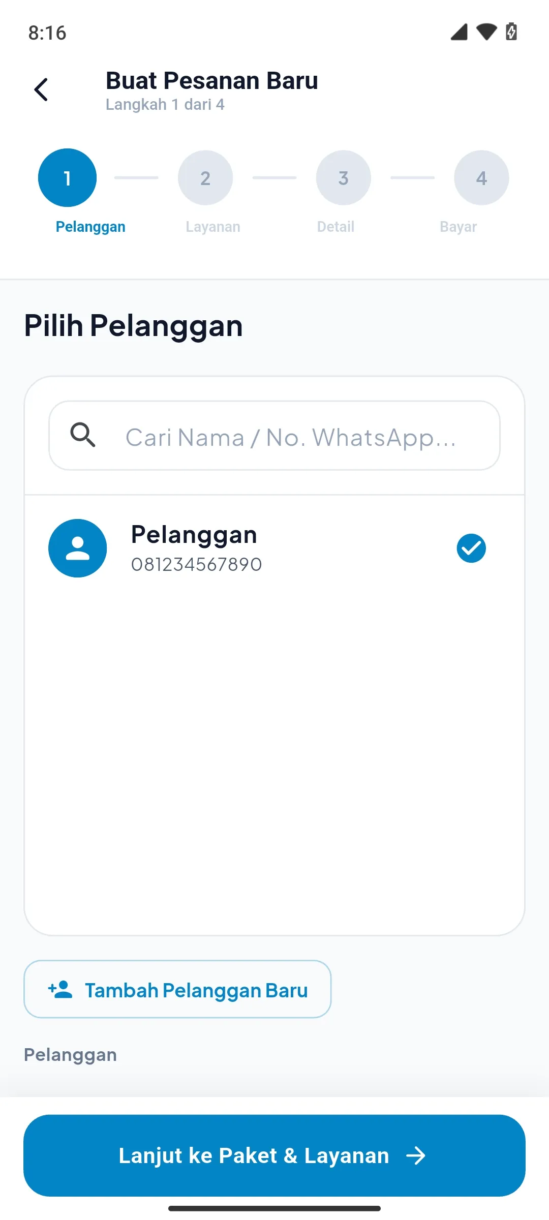 Pilih Pelanggan - frame 2